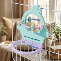 Bird Mirror Toy with Parrot Standing Perch, Single HIGH-RESOLUTION Mirror Piece for Entertainment