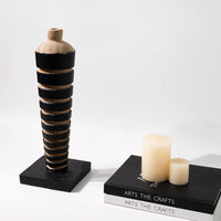 Modern Wabi-Sabi Carbonized Wood Tall Vase Ornament