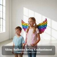 Colorful Designs Inflatable Angel Wings Lightweight Wearable Appendage Balloon for Children, Adults, Costume Parties, Dress-up Play