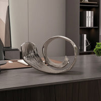 Abstract Metal Sculpture Modern Abstract Sculpture Reflective Statue for Coffee Table