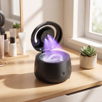 Vibrational Cleaner with Compact Vibrational Retainer Cleaner Portable Retainer Cleaning Case for Washroom Countertop, Travel