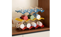 Desktop Cup Rack Three-Tier Cup Storage Rack Mug Shelf Organizer Countertop Space-Saving for Coffee Bar, Kitchen Counter