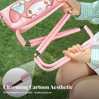 Multifunctional writing Case Chair 2-in-1 Design Multifunctional Stool Bag Cute Cartoon Print Folding Seat for Campers, event& travelers, Camping, trip, School