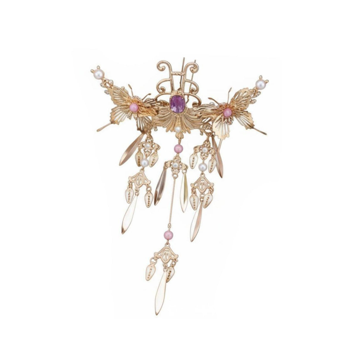 Traditional Chinese Attire Regal Avian Hair Crown Elegant Workmanship Regal Avian Hair Crown Chinese Design Tassel Hairpin Fairy