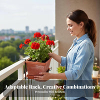 Railing Planter storage rackSaving Adjustable Railing Rack Easy to Install
