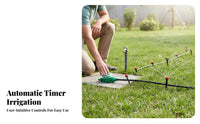 Micro Irrigation Kit with Timer 360° Adjustable Nozzles Automatic Garden Watering System Waterproof Automatic Watering Set for Greenhouse, Patio, Lawn