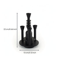 Candlestick with Round Base Matte Black Candle Holder with Tapered Cup Decor Geometric Modern for Tabletop, Dining Table