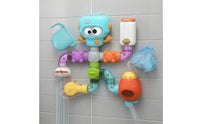 Clear Pipeline Toy with Water-Wheel Colorful Modular Bath Pipeline Safe DIY Water Pipe System Hands-on for Preschoolers