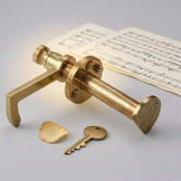Grand Piano Cover Lock Gold-Colored Piano Cover Lock Assembly Wood Grain