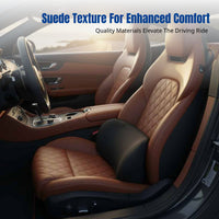Thin Car Pillow, Viscoelastic Foam Spine Pad, Universal Suede Seat Cushion, Tailbone & Neck Ergonomic Headrest