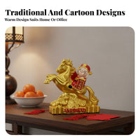 Fine Craftsmanship God of Wealth Horse Statue Wealth Horse Sculpture for Office, Entryway, Shop Counter
