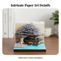 Creative Gift Paper Carving Art Calendar Decorative Ornament Tear-Away Castle Calendar Multi-Functional for Students, Colleagues, Study Room