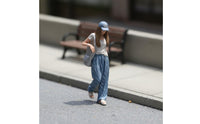 1/18 Backpack Girl Model Realistic Style Hand Painted Miniature Character Gift Idea Miniatures for Collection Shelf
