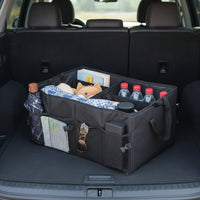 Trunk Organizer Foldable Trunk Organizer with Dividers Reinforced Storage Box for Families, Grocery Shopping
