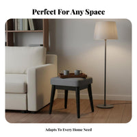 Stackable Upholstered Square Stool space-efficient Size Small Upholstered Stool protective layerded Top Footstool Space-Saving for Children, young children, Families, Living Room, Bedroom, Entryway