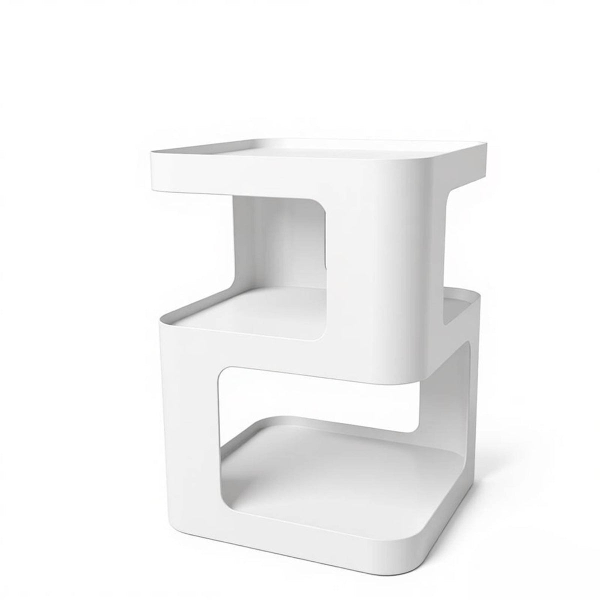 Minimalist Design Multi-Tier Metal Stand Modern design 2-Tier Side Table adaptable Use Nightstand Space-Saving for Apartment Dwellers, Homeowners, Students, Bedroom, Living Room, Small Spaces, Entryway