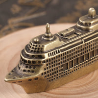 Brass Ship Miniature Ship Ornament Collectible Figurine for Collectors, Office