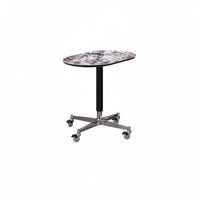 Rotatable Top Adjustable Round Pedestal Table Luxury Stone Look Pedestal Drink Table Minimalist design and living Room Furniture Movable for Apartment Dwellers, property owners, Students, Small areas, Bedroom, Lounge Area, Home Office