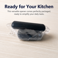 Manual Can Opener, Side Cutting Tin Opener with Non-Slip Grip, Multi-Function Jar Opener for Australian Home Cooks, Black