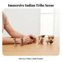 Indigenous Peoples Figurine Set Realistic Details Indian Tribe Model Kit Hand Painted Primitive Life Diorama Set for Children