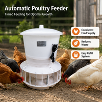 Automatic Chicken Feeder, Metal Poultry Feeder for Backyard Hens, No Waste Chicken Feeders and Drinkers