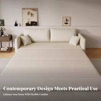 Modern Minimalist and design Pull-expandable textile Sofa Bed Space-Saving convertable Pull-expandable Loveseat multi-functional Sleeper Couch Extendable for Apartment Dwellers, Students, homeowners, Small areas, Living Room, Home Office, Basement