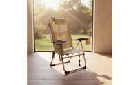 Folding Lounge Chair Low Slung Camping Chair with Headrest Padded for , Beach