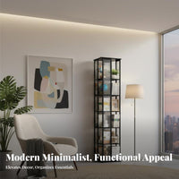 360-Degree Rotation Rotating bookshelf Floor-Standing Rotating Book Tower Space-Saving Design bookshelf Large Capacity for Children, Students, Living Room, Bedroom, Small Spaces, Home Office