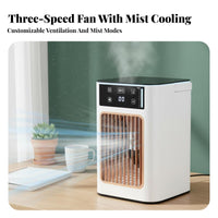 Mini Water Air Conditi Single R Cools & Humidifies Mini Air Conditi Single R Fan Several Fan Velocities Speeds Personal Water-Based Chiller for Adults
