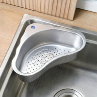 Kitchen Sink Drainer Corner Basket, Stainless Steel 304 Japanese Style Sink Strainer, Anti Clogging Perforated Mesh Home Kitchen Organiser