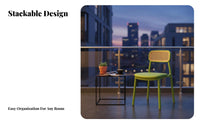 Waterproof Woven Backrest Chair Sun-Resistant Upholstered Armless Chair Sturdy Build Dining Seat Breathable Design for Interior Designers, Restaurant Owners, Patio, Balcony, Meeting Room, Office