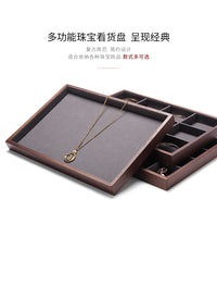 Digu Dark Walnut Jewelry Storage Tray for Rings, Earrings, Necklaces