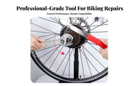Bike Flywheel Removal Wrench Electroplated Bike Freewheel Remover Metal Flywheel Removal Wrench for Mechanics, Repair, Home Workshops