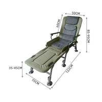 0 to 180 Range Recline Full Padding Fishing Chair Bed Folding Fishing Chair