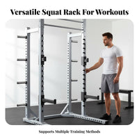 Squat Rack Commercial Quality Partial Rack 400kg Load Capacity Bench Press and Squat Stand for Weightlifters, Bodybuilders, Residential Workout Zone