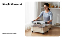 Rolling Dry Food Bin Airtight Bulk Dry Goods Container hinged lid for Families