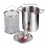 Multipurpose Deep Fryer Pot with Basket High-Sided Design Basket Deep Fryer Pot Stovetop Compatible Stainless Steel Stockpot with Strainer Thickened Bottom for Parents