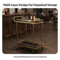 Versatile Multi-Tier Storage Cart Easy Mobility Rolling Bar Cart Rust Resistant Kitchen Serving Trolley Convenient Handle for Restaurant Employees, Homeowners, Chefs, Hotel, Dining Room, Pantry