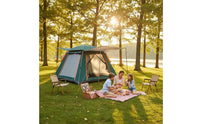 Waterproof Instant Camping Tent Mosquito Netting Automatic Quick-Setup Tent Sun Protection Portable Outdoor Shelter Spacious Interior for Families, Kids, Picnic, Beach