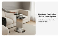 2 Pieces Movable Round Pedestal Table Minimalist design Round Pedestal Table Set High-Low Combination Household Furniture Sturdy Craftsmanship for Modern Decor lovers, Interior Designers, Homeowners, Beside a Sofa, Living Room, Bedroom, Entryway