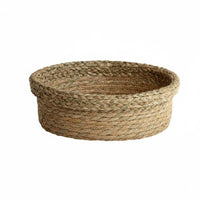 Natural Material Round Woven Basket Multipurpose Entryway Key Tray Lightweight for Living Room, Desktop