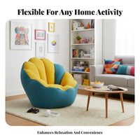 Soft and Comfortable Pumpkin-Shaped Chair Space-Saving Lazy Sofa Wide Seat Floor Lounger No Assembly Required for Students, Toddlers, Bedroom, Living Room, Reading Nook, Playroom