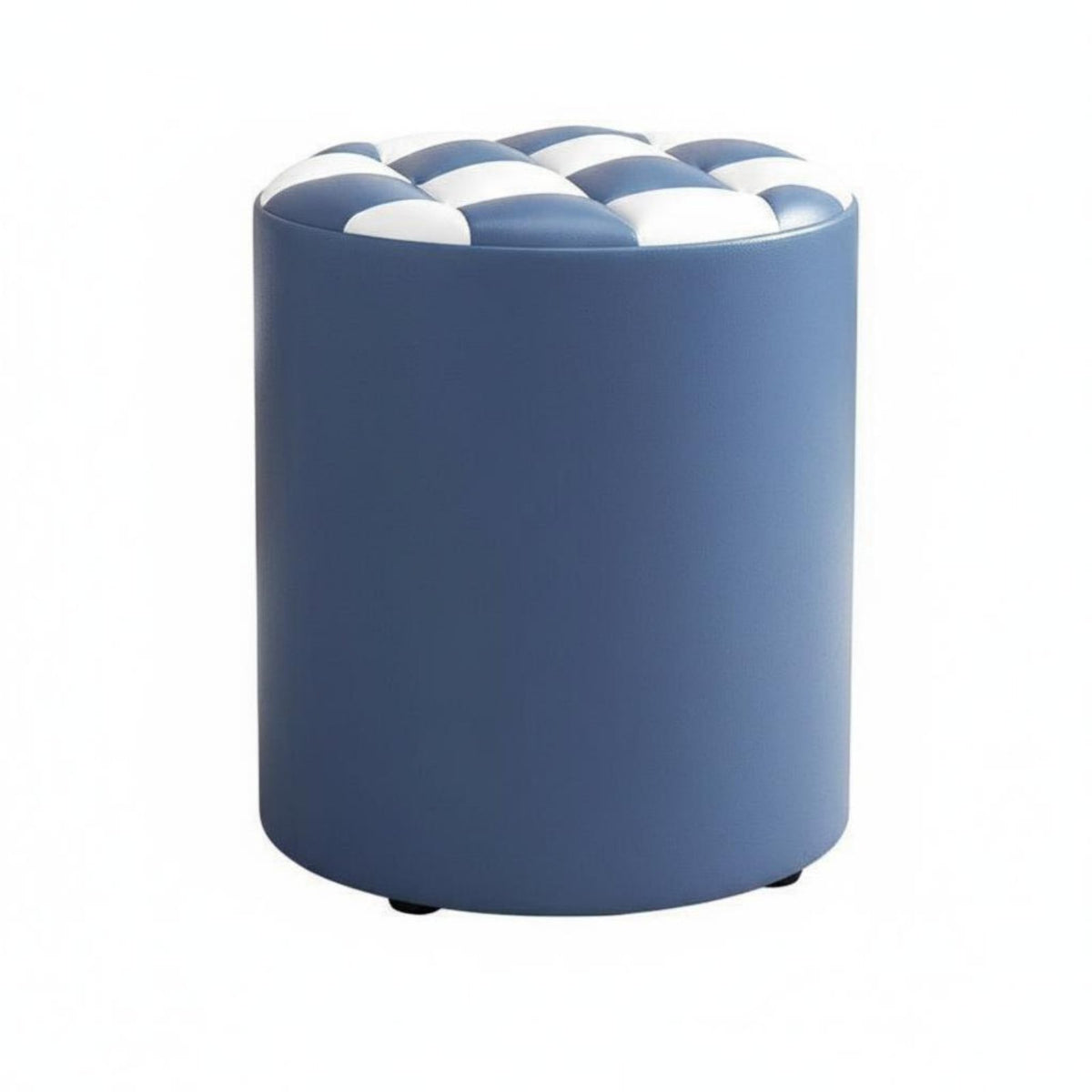 Modern Design Upholstered Round Ottoman paddinged Seat Low Stool adaptable Footstool space-saving Size for Children, Families, residents, Living Room, Entryway, Bedroom, Home Office