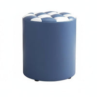 Modern Design Upholstered Round Ottoman paddinged Seat Low Stool adaptable Footstool space-saving Size for Children, Families, residents, Living Room, Entryway, Bedroom, Home Office