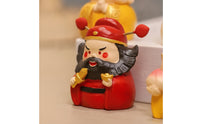 6 Pieces Chinese Deity Figurines Painted for Desk, Collectors