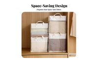 Foldable textile Box with view panel two-approachdirection closures textile Box with view panel Lidded