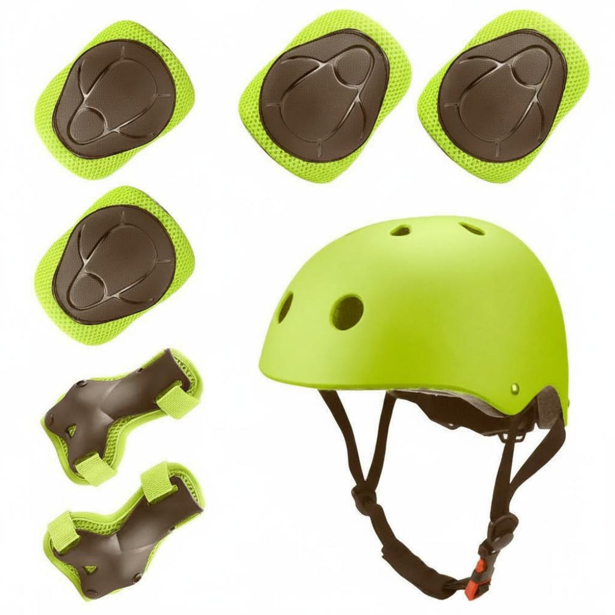 7 Pieces Adjustable Straps Kids Helmet and Pads Set Shock Absorbing Young Skateboard Protection Kit Breathable Design Inline Skating Knee Elbow Wrist Guards Long-Lasting Hard Shell for Beginners, Toddlers, Roller Skating, Skateboarding, Cycling