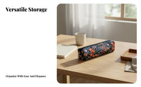 pencils Pouch Large Capacity Floral Stationery Bag Material Embroidered Cosmetic Bag for Girls, School