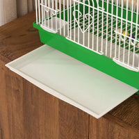 Breeding Birdcage with Roosting Compartment Box and Wood Perches, Compact Avian Cage for Parakeet and Finch, Hanging Birdcage with Removable Tray