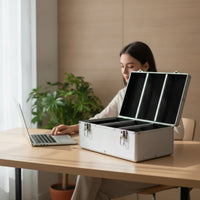 Aluminum CD Storage Box with Dividers Sturdy CD Organizer Box Portable Heavy-Duty for Collectors